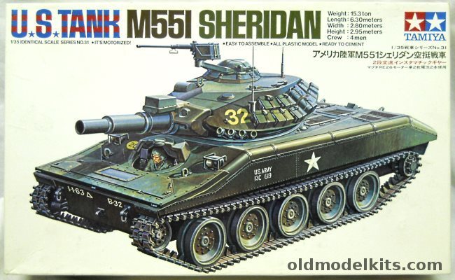 Tamiya 1/35 US Tank M551 Sheridan Motorized, MT131-600 plastic model kit